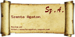 Szente Agaton névjegykártya
